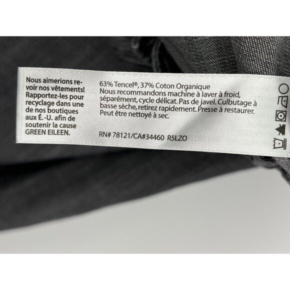 Eileen Fisher Tencel Tapered Button Ankle Crop Pant Black Large - Picture 7 of 7